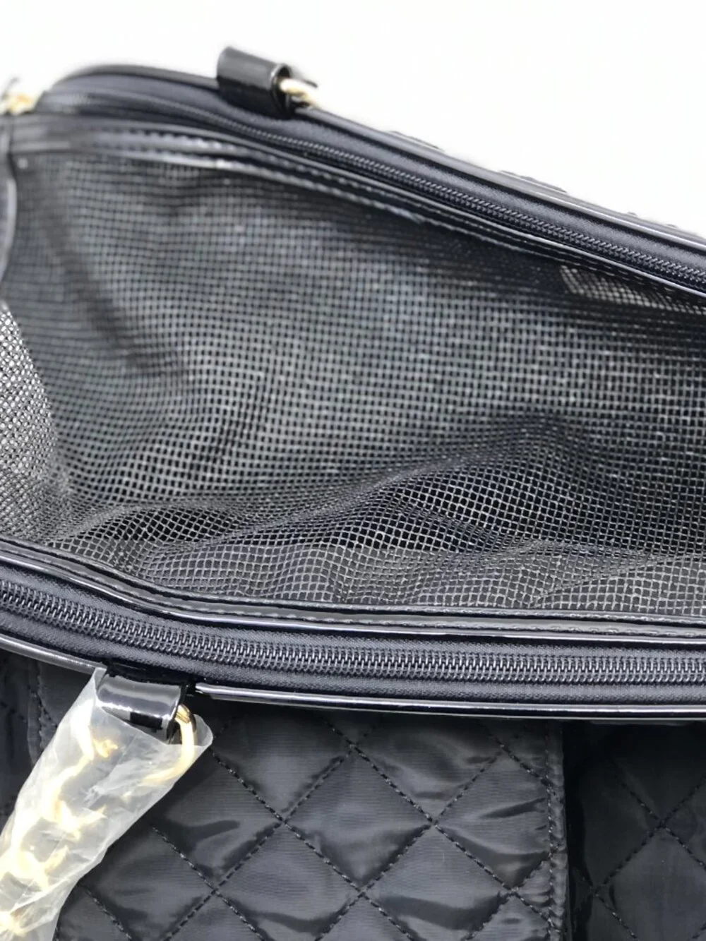 Canini by Baguette Quilted Black Pet Carrier Dog Travel Bag 18x9x10 in, NWT!